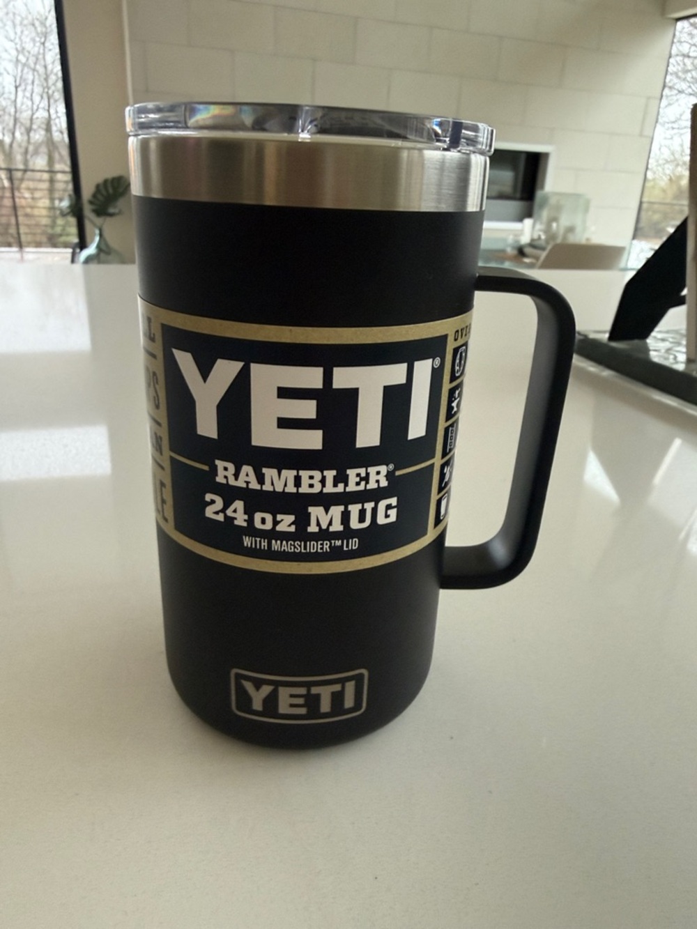 Yeti Black Rambler 24 oz Mug with Handle